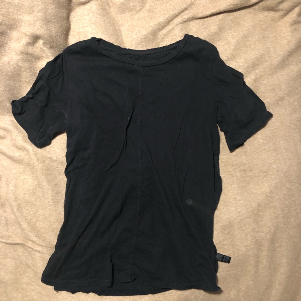 Black T-shirt with side slits by Corpus